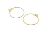 35mm Earring Hoops, 8 Gold Plated Brass Earring Wires  (31x35mm) BS 2396