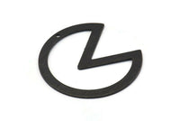 Black Circle Charm, 4 Textured Oxidized Black Brass Pizza Slice Pendants With 1 Hole, Findings (37x34x0.80mm) M188