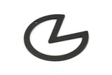 Black Circle Charm, 4 Textured Oxidized Black Brass Pizza Slice Pendants With 1 Hole, Findings (37x34x0.80mm) M188