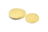 Brass Round Tag, 4 Raw Brass Round Charms With 1 Hole, Stamping Blanks (26x1mm) A2312