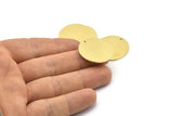 Brass Round Tag, 4 Raw Brass Round Charms With 1 Hole, Stamping Blanks (26x1mm) A2312