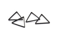 Black Triangle Charm, 6 Oxidized Black Brass Triangle Connectors, Findings  (27x27x27x2.5mm) Brc 138 N0563