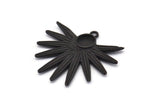 Black Sun Charm, 2 Oxidized Black Brass Sun Charms With 1 Loop, Pendants, Earrings (29x28x2mm) N0719 H1376