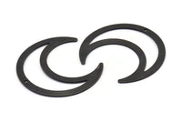 Black Moon Charm, 4 Oxidized Black Brass Crescent Moon Charms With 1 Hole, Pendants (42x16x0.80mm) M438 S1197