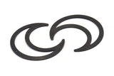 Black Moon Charm, 4 Oxidized Black Brass Crescent Moon Charms With 1 Hole, Pendants (42x16x0.80mm) M438 S1197