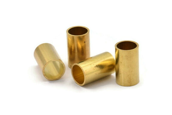 Brass Tube Beads, 10 Raw Brass Curved Tubes (12x20mm) D1268