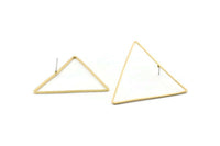 Brass Triangle Earring, 8 Raw Brass Triangle Stud Earrings (38x1mm) D0544 A1833