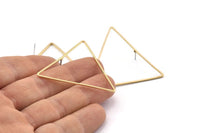 Brass Triangle Earring, 8 Raw Brass Triangle Stud Earrings (38x1mm) D0544 A1833