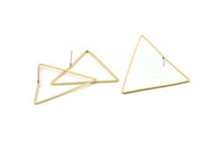 Brass Triangle Earring, 8 Raw Brass Triangle Stud Earrings (38x1mm) D0544 A1833