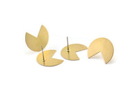 Brass Geometric Earring, 8 Raw Brass Pizza Slice Stud Earrings (20x17x0.50mm) D1089 A1826