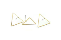 Brass Triangle Earring, 10 Raw Brass Triangle Stud Earrings (24x24x24mm) BS 1125 A2139