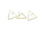Brass Triangle Earring, 10 Raw Brass Triangle Stud Earrings (24x24x24mm) BS 1125 A2139