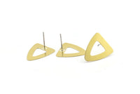 Brass Triangle Earring, 10 Raw Brass Triangle Stud Earrings (18x16mm) N0667 A2138