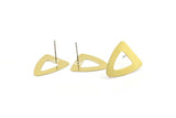 Brass Triangle Earring, 10 Raw Brass Triangle Stud Earrings (18x16mm) N0667 A2138