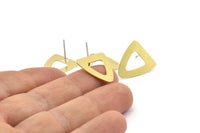 Brass Triangle Earring, 10 Raw Brass Triangle Stud Earrings (18x16mm) N0667 A2138