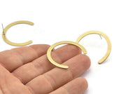 Brass Geometric Earring, 8 Raw Brass Geometric Stud Earrings (34x3x0.80mm) A1659 A1798