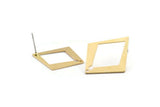 Brass Diamond Earring, 10 Raw Brass Diamond Stud Earrings With 1 Hole (29x25x0.80mm) D1040 A2146
