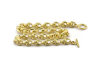 Brass Necklace Chain, Raw Brass Rope Chain Necklace, Chain Choker Necklace (45cm - 17.7 inc) 10x11x4mm N1443