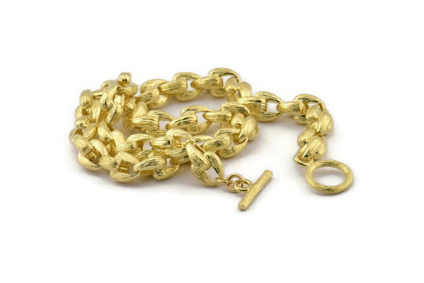 Brass Necklace Chain, Raw Brass Rope Chain Necklace, Chain Choker Necklace (45cm - 17.7 inc) 10x11x4mm N1443