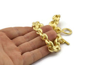 Brass Necklace Chain, Raw Brass Rope Chain Necklace, Chain Choker Necklace (45cm - 17.7 inc) 10x11x4mm N1443