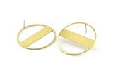 Brass Round Earring, 2 Raw Brass Round Stud Earrings (43x0.90mm) M657 A2160