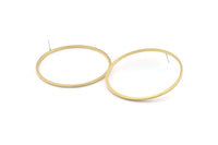 Pirinç Daire Küpe, 4 Ham Pirinç Daire Küpe (70x2x2mm) D1516 A2158