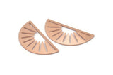Copper Sun Blank, 6 Raw Copper Semi Circle Blanks (36x17x0.6mm) M02077