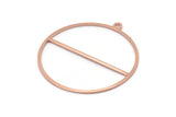 Copper Circle Charm, 4 Raw Copper Circle Charms With 1 Loop, Pendants, Earrings, Findings (41x38x0.6mm) M02078