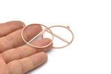 Copper Circle Charm, 4 Raw Copper Circle Charms With 1 Loop, Pendants, Earrings, Findings (41x38x0.6mm) M02078