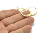 Brass Round Earring, 8 Raw Brass Round Stud Earrings With 1 Hole (21x23x0.90mm) M989 A2329