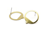 Brass Round Earring, 8 Raw Brass Round Stud Earrings With 1 Hole (21x23x0.90mm) M989 A2329