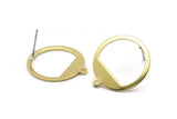 Brass Round Earring, 8 Raw Brass Round Stud Earrings With 1 Hole (21x23x0.90mm) M989 A2329