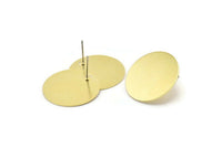 Brass Round Earring, 6 Raw Brass Round Stud Earring (25x0.80mm) M473 A2323