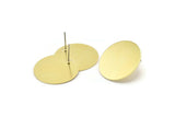 Brass Round Earring, 6 Raw Brass Round Stud Earring (25x0.80mm) M473 A2323