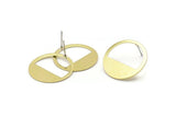 Brass Round Earring, 10 Raw Brass Round Stud Earring (25x0.80mm) M416 A2326