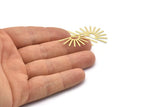 Brass Sun Blank, 10 Raw Brass Sun Blanks, Findings (32x14x0.60mm) M02060