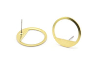Brass Round Earring, 8 Raw Brass Round Stud Earrings (21x0.90mm) M990 A2327