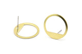 Brass Round Earring, 8 Raw Brass Round Stud Earrings (21x0.90mm) M990 A2327