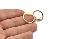 Brass Round Earring, 8 Raw Brass Round Stud Earrings (21x0.90mm) M990 A2327