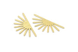 Brass Sun Blank, 8 Textured Raw Brass Sun Blanks, Findings (32x14x0.60mm) M02062