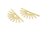 Brass Sun Blank, 8 Textured Raw Brass Sun Blanks, Findings (32x14x0.60mm) M02061