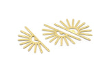 Brass Sun Blank, 8 Textured Raw Brass Sun Blanks, Findings (32x14x0.60mm) M02061