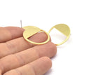 Pirinç Yuvarlak Küpe, 10 Ham Pirinç Yuvarlak Saplama Küpe (25x0,80 mm) M416 A2339