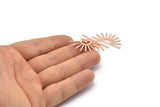 Copper Sun Blank, 8 Raw Copper Sun Blanks, Findings (32x14x0.80mm) M02079