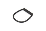 Black D Shaped Charm, 20 Oxidized Black Brass D Shaped Charms With 1 Hole, D Shape Rings (25x22x0.80mm) M451 S1183