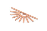Copper Sun Charm, 8 Raw Copper Sun Charms With 1 Hole, Findings (32x14x0.60mm) M02080