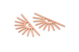 Copper Sun Charm, 8 Raw Copper Sun Charms With 1 Hole, Findings (32x14x0.60mm) M02080
