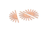 Copper Sun Charm, 8 Raw Copper Sun Charms With 1 Hole, Findings (32x14x0.60mm) M02081