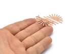 Copper Sun Charm, 8 Raw Copper Sun Charms With 1 Hole, Findings (32x14x0.60mm) M02081