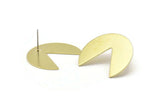 Brass Geometric Earring, 4 Raw Brass Pizza Slice Stud Earrings (30x26x0.80mm) M396 A2346